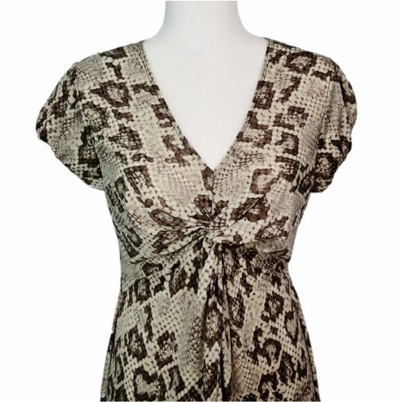 Animal Print Brown Casual Summer Dress M - Picture 3 of 11